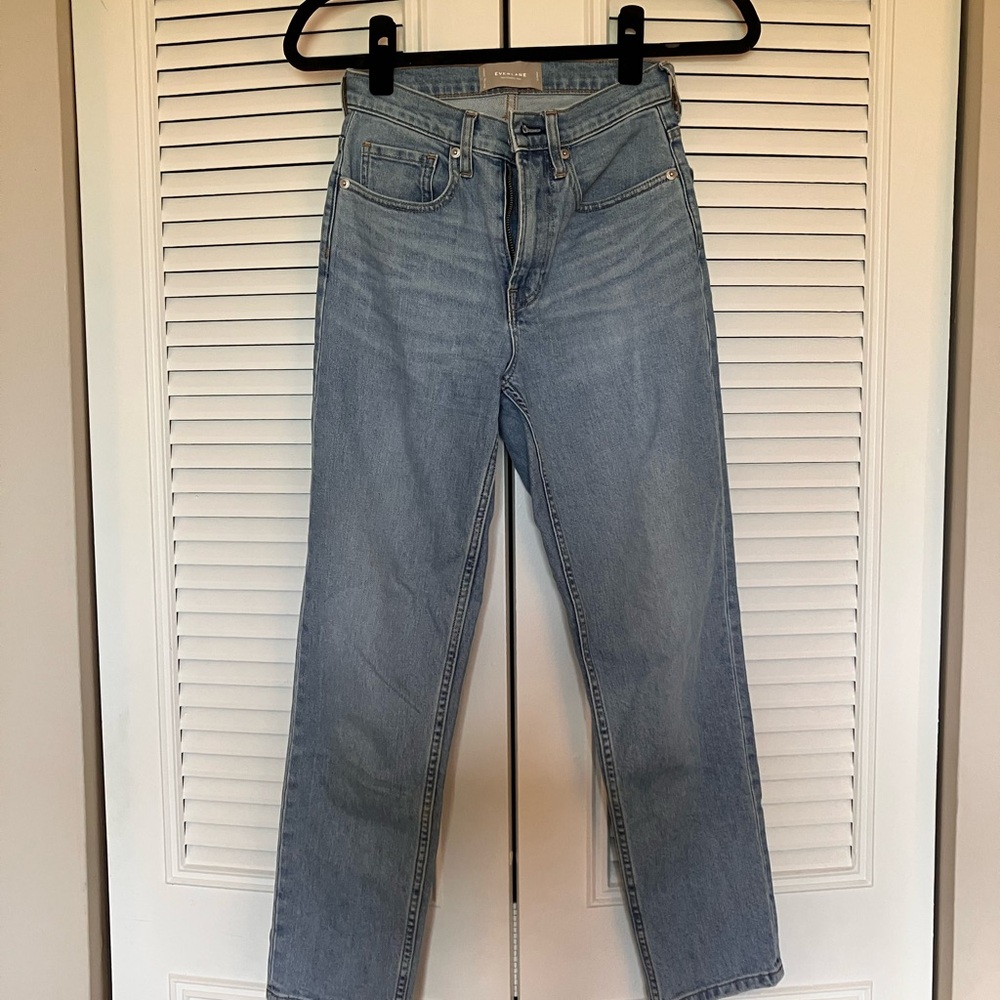 Everlane Blue Straight Leg Jeans High-Rise Classic